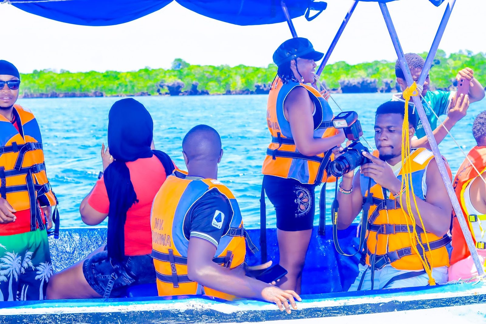 Guests enjoying the ride out to sea