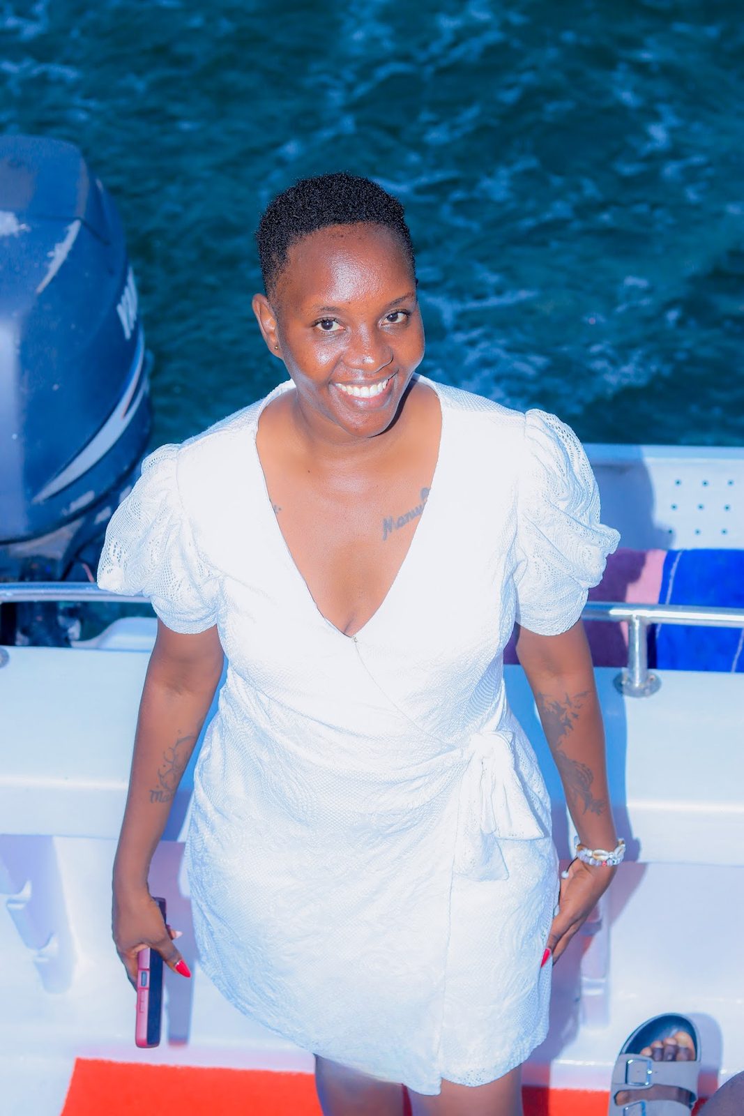 Guest smiling aboard the cruise