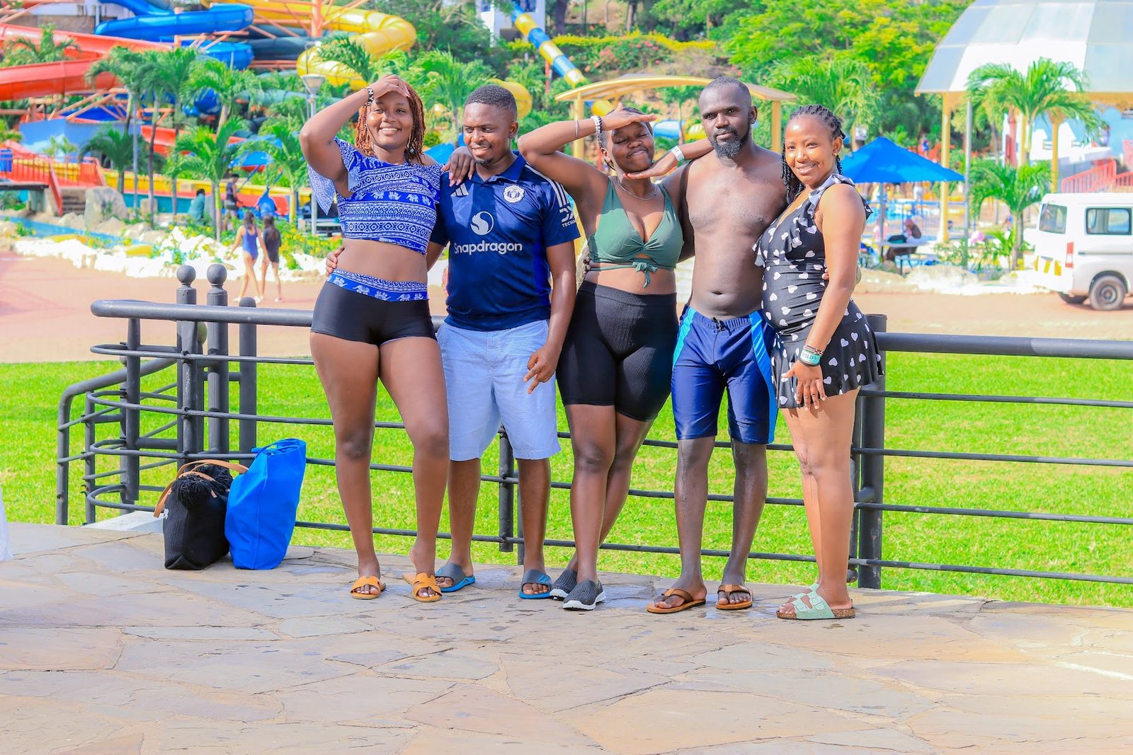 The crew posing at Wild Waters