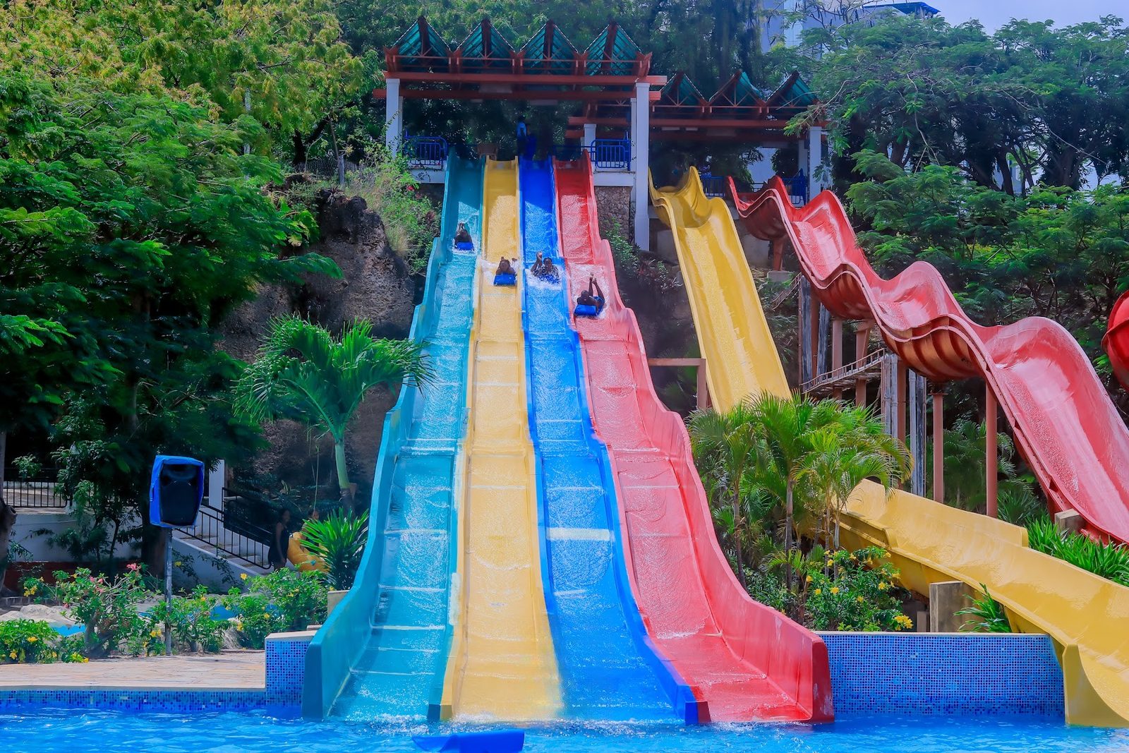 The Wild Waters slide tower
